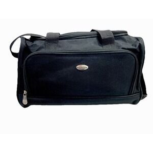 PIERRE CARDIN BLACK CANVAS CARRY ON GYM WEEKEND TRAVEL BAG SHOULDER/HAND STRAPS